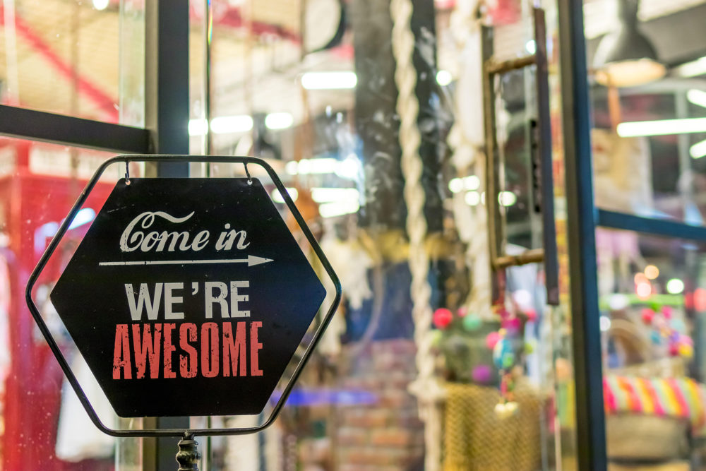 small business welcome sign