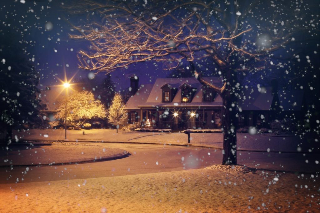 snowy house
