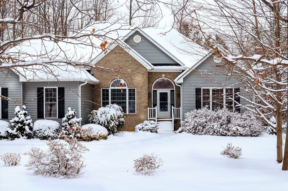 Snow covered house