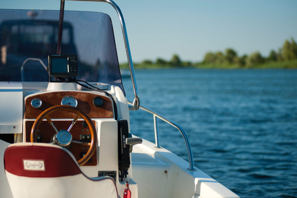 Details of a boat on the water.