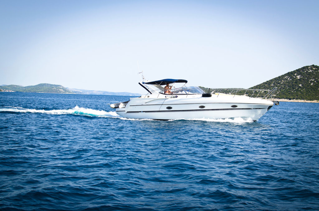 Speedboat cruising the ocean